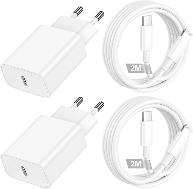 Detalle de Cargador iPhone 20W con Cable 2 m y Certificación MFi