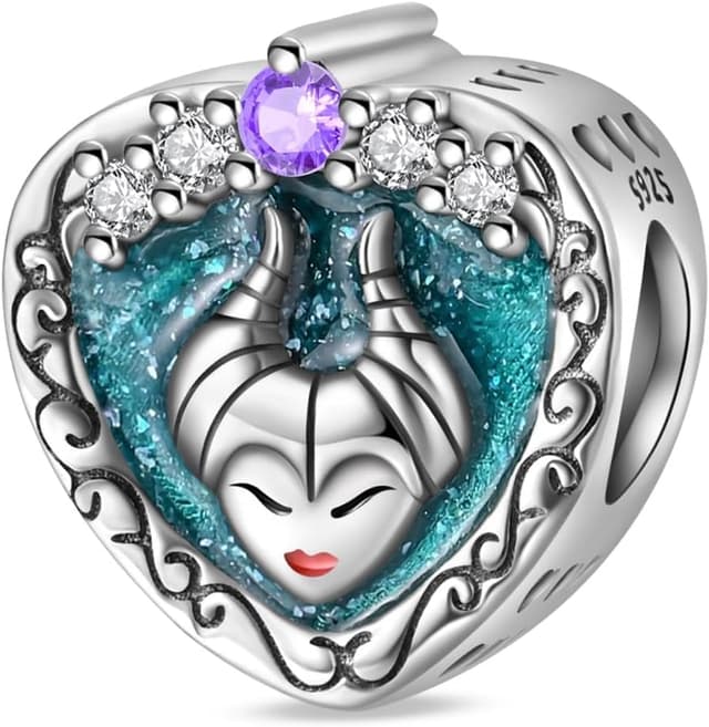 Detalle de KUNSIR Charm-Anhänger für Armband & Halskette aus 925 Sterling Silber mit Zirkonia (C16) – passend für europäische Charm-Armbänder