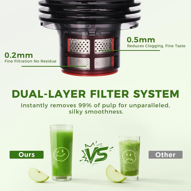 Detalle 2 de Cold Press Juicer with 5.5-Inch Wide Feed Chute (Slow Masticating Juicer) — Black