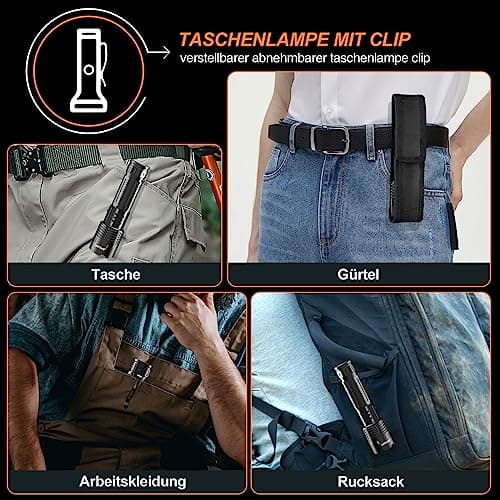 Detalle 2 de Relybo Relybo Linternas LED Alta Potencia recargable USB-C (1000000 lúmenes) con modos y foco ajustable