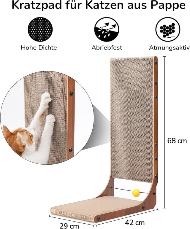Detalle 2 de FUKUMARU Kratzbrett 68 cm L‑Form für Katzen
