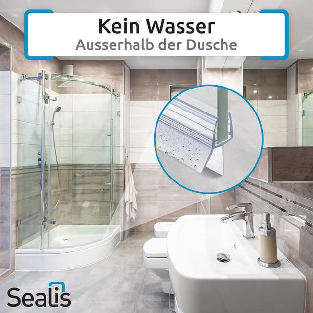 Thumbnail 6 de Sealis 100cm gebogene Duschdichtung für Rundduschen
