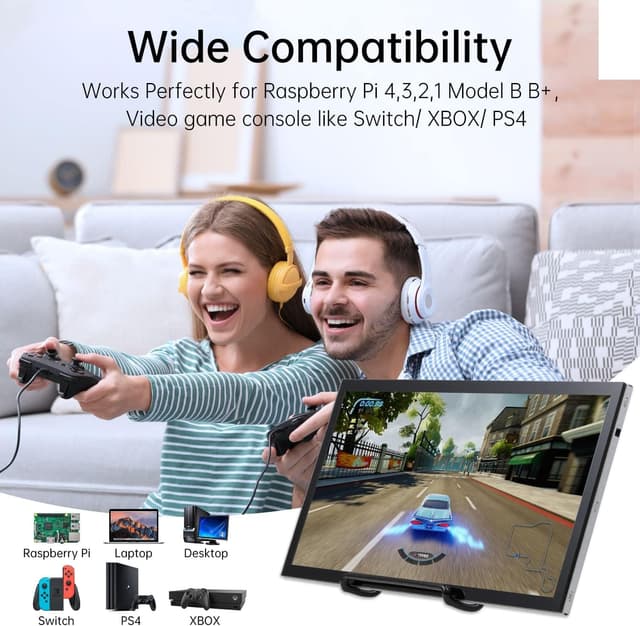 Detalle de HAMTYSAN écran tactile Raspberry Pi 10,1" IPS 1024x600 HDMI (avec support)