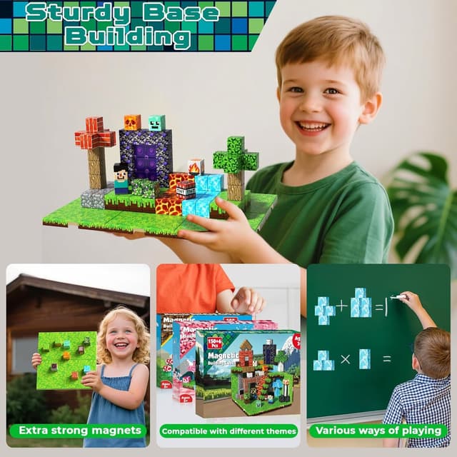 Detalle 2 de GraceDuck 150 Magnetic Building Blocks for Kids 🧩