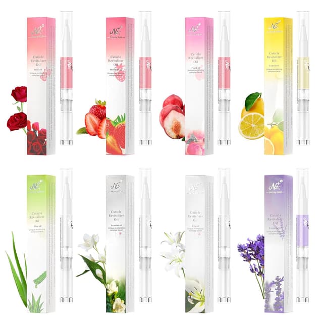 Detalle de AISEELY Nagelöl Stift (Cuticle Oil) – Set mit 8 Nagelhaut-Ölstiften für gepflegte, weniger trockene Nägel