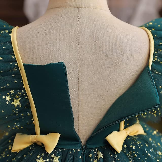 Detalle de NNJXD Baby Girl Princess Tulle Dress with Bowknot Waist and Star Print (Toddler Lace Tutu Gown)