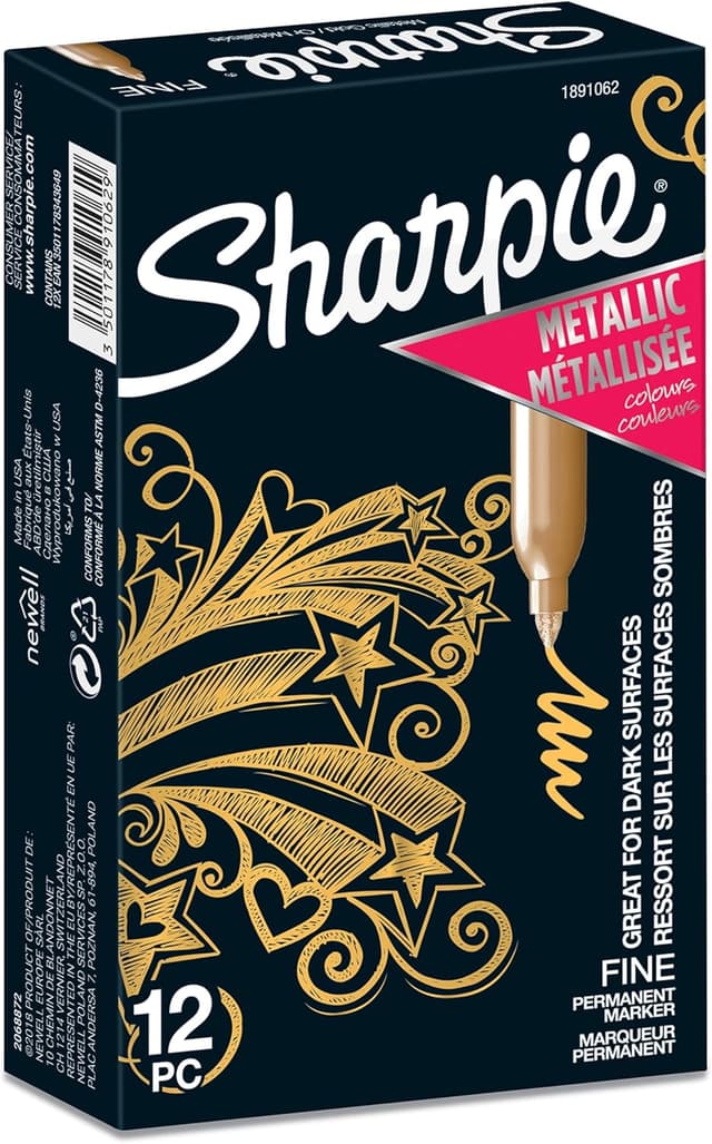 Imagen de Sharpie pennarelli metallici punta fine 12 oro 🎨 en OfertitasTOP