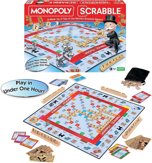 Detalle de Winning Moves Monopoly Scrabble Game 2โ4 Players ๐ฒ