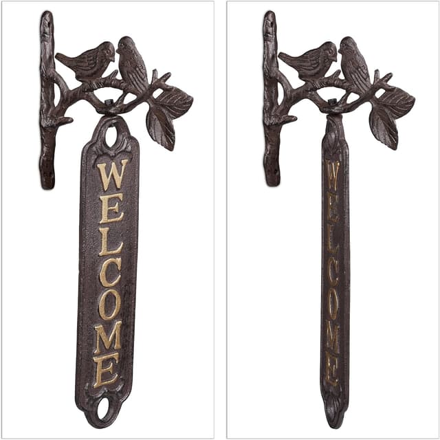 Detalle 2 de Relaxdays Cartello Welcome 39,5 cm