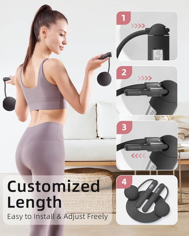 Thumbnail 6 de YOTTOY skipping rope for adults with LCD display – cordless counter jump rope with large ball-weight design