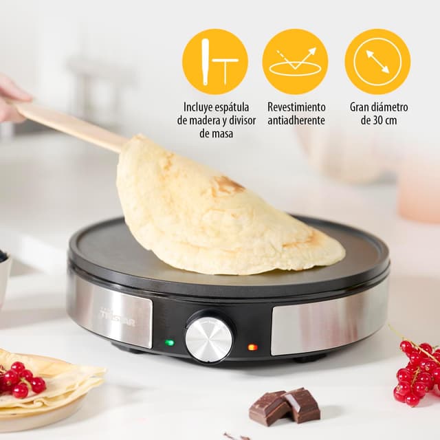 Thumbnail 2 de Tristar BP-2638 Crepera 30 cm 🍳 - Acero inoxidable, regulable