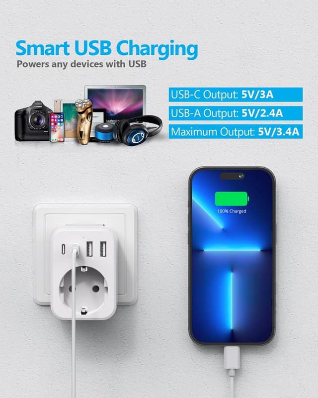 Thumbnail 4 de JSVER Adattatore da Viaggio 3680W 🔌