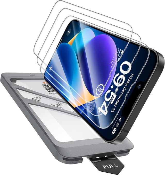 Thumbnail 6 de TAURI 4-in-1 Tempered Glass Screen Protector for iPhone 16 (3-Pack + Installation Tool)