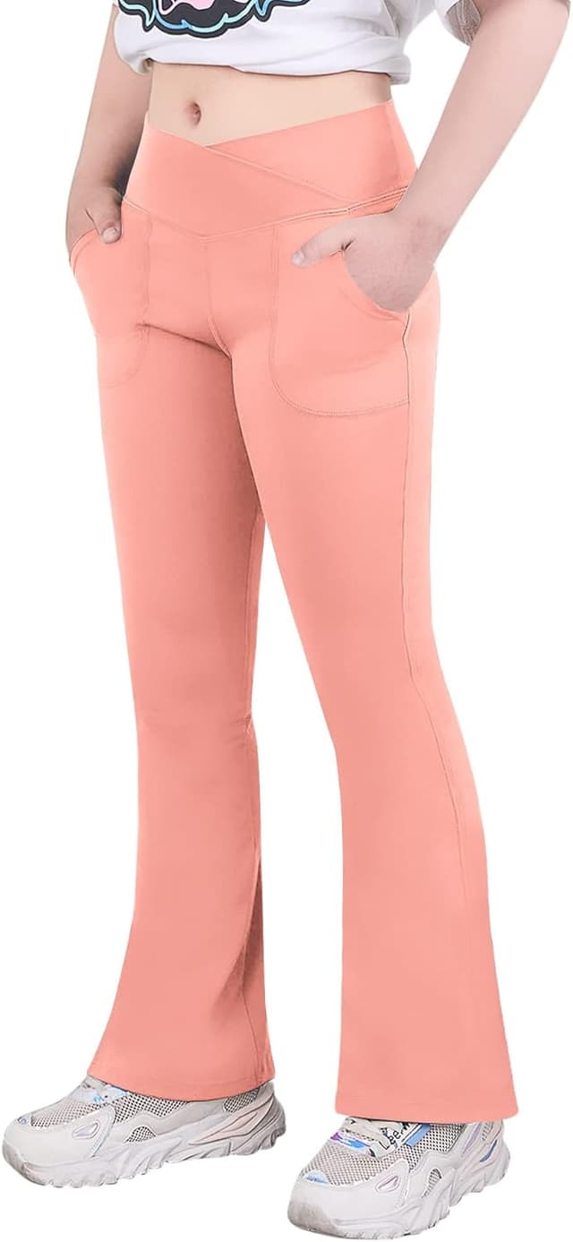 Detalle de Leggings évasés Glacspyg fille avec poches et taille en V