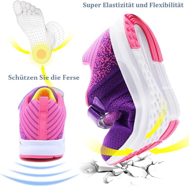 Thumbnail 6 de Mitudidi Kinder-Sneaker in Lila (EU 31) – leichte, atmungsaktive Sportschuhe für Schule, Halle & draußen
