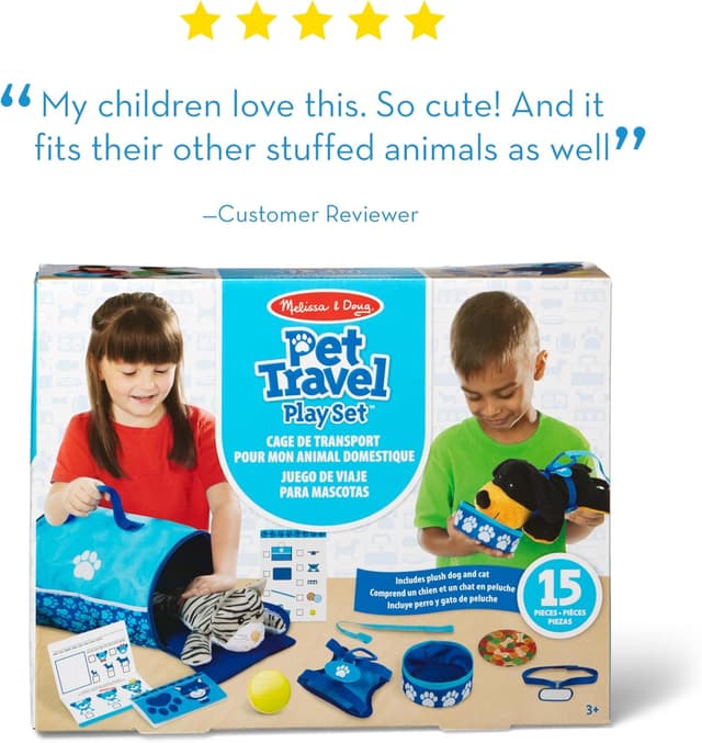 Detalle 1 de Melissa & Doug pet travel play set 15 pcs