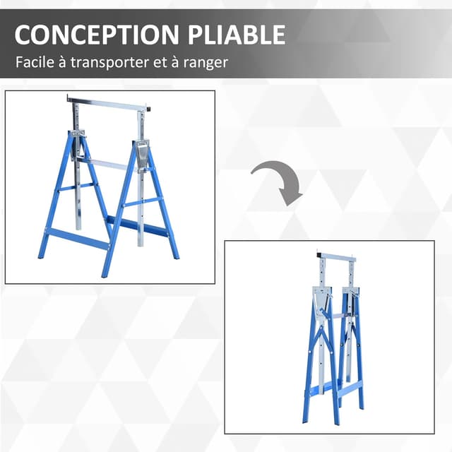 Thumbnail 4 de Tréteaux pliables 80–130 cm Lot de 2