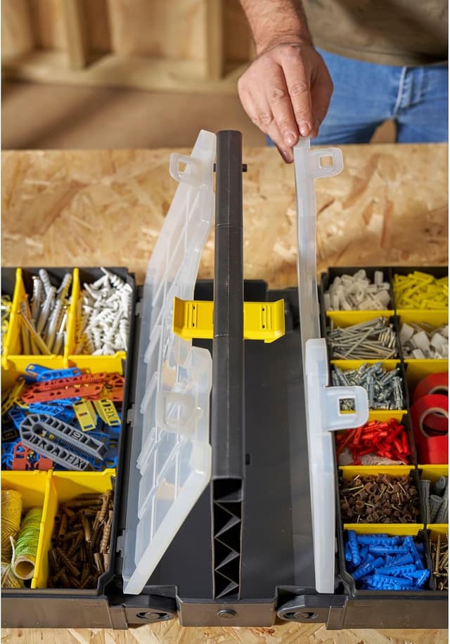 Detalle de STANLEY STST1-71963 doppio organizer per valigetta, organizer 3-in-1 con divisori mobili