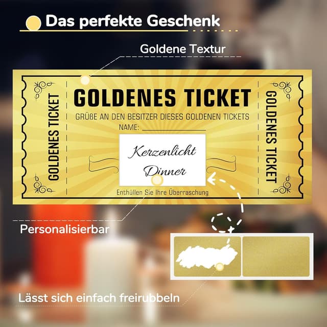 Thumbnail 1 de WenmthG Goldenes Ticket Gutschein 2er-Set
