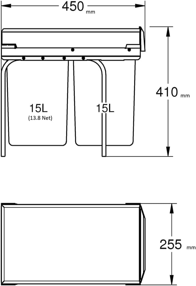 Thumbnail 1 de Grohe 40855000 - Sistema de residuos 2 x 15L, Gris 🗑