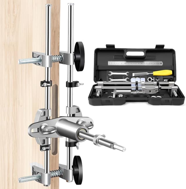 Detalle de Door Lock Mortiser Kit with Lock Fitting Jig and Tungsten Steel Cutters (18mm, 22mm, 25mm)