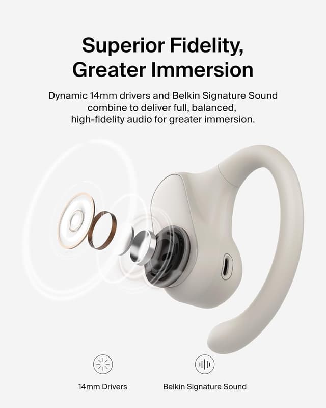 Thumbnail 5 de Belkin SoundForm ClearFit open‑ear headphones, 26H