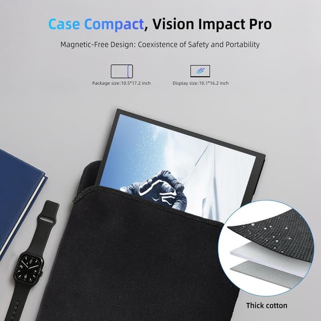 Thumbnail 6 de EVICIV tragbarer Touchscreen-Monitor 18,5 Zoll (120 Hz, FHD 1080p) mit USB-C & Mini-HDMI, inkl. Sleeve