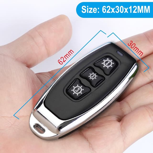 Detalle 2 de Thinkbee Funklichtschalter (Lichtschalter Set) mit zusätzlicher Fernbedienung – kabelloser Schalter für Innen und Außen