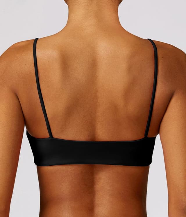 Detalle de Comper Women’s Thin-Strap Wirefree Sports Bra with Removable Pads (U-Shape Racerback)