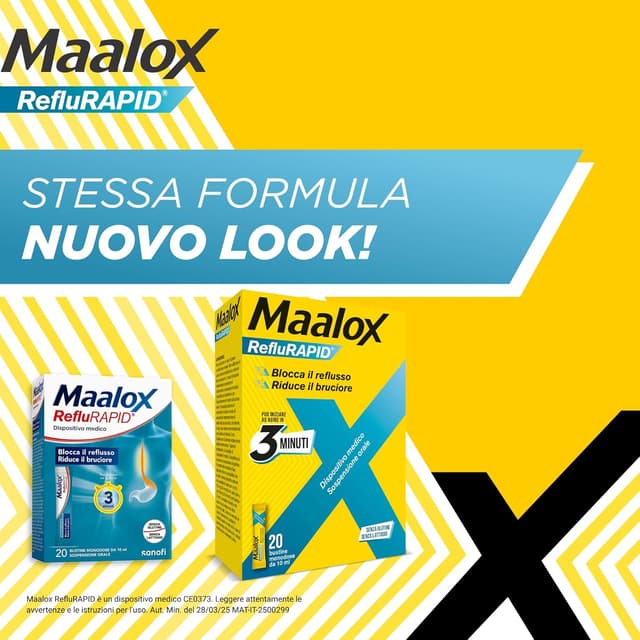 Detalle 2 de Maalox Reflurapid 20 bustine per reflusso