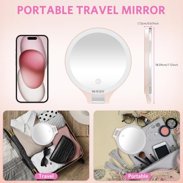 Thumbnail 5 de WEILY Specchio trucco 10x/1x ricaricabile con luci 💄
