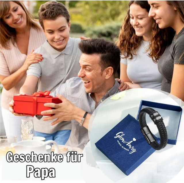 Thumbnail 5 de Gkmamrg Vatertagsgeschenk Papa Lederarmband