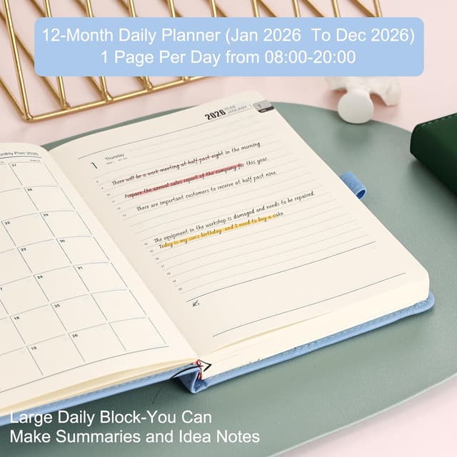 Thumbnail 5 de Agenda giornaliera 2026 A5 un giorno per pagina