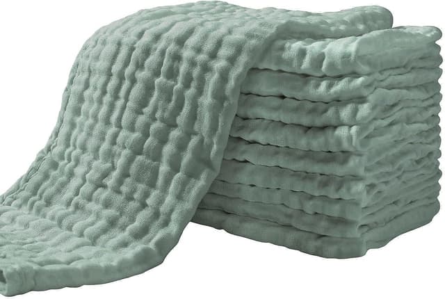 Thumbnail 6 de Yoofoss Baby Muslin Squares 10 Pack (30x50cm) 4-layer 100% cotton muslin cloths in Apricot