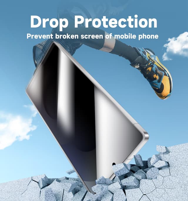 Detalle 2 de MAGIC JOHN 2-Pack Privacy Tempered Glass Screen Protector for Samsung Galaxy S25 Ultra (Bubble-Free, Auto Dust-Elimination)