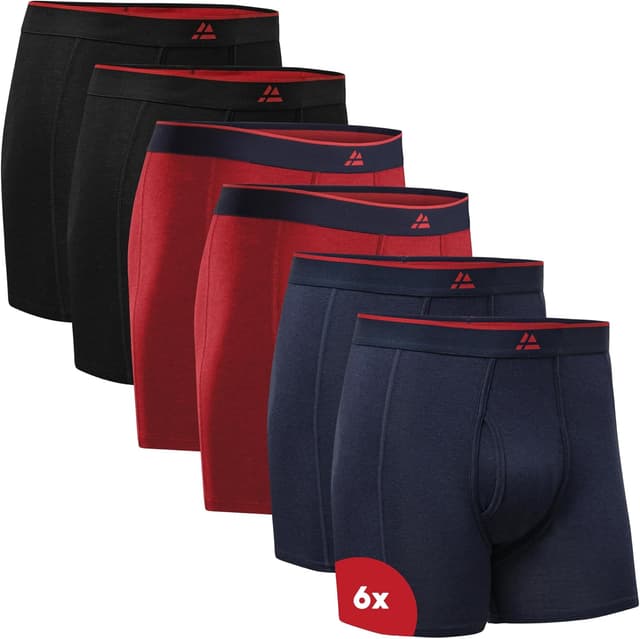 Detalle de Danish Endurance 3er Pack Bambus-Boxershorts für Herren – superweiche, etikettfreie Unterhosen