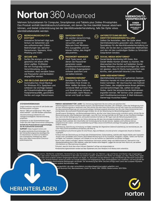 Detalle 2 de Norton 360 Advanced 2026 Schutz für 10 Geräte