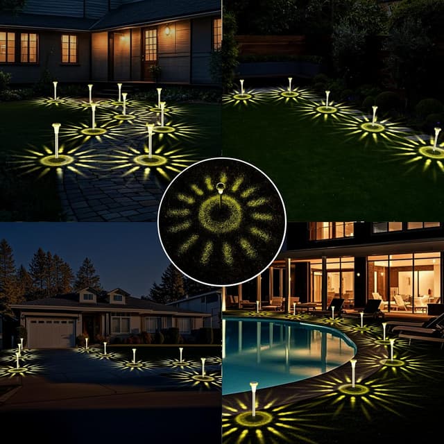 Detalle de Bowfar Solarleuchten für Außen (6er-Set) IP65, Edelstahl & warmweiß