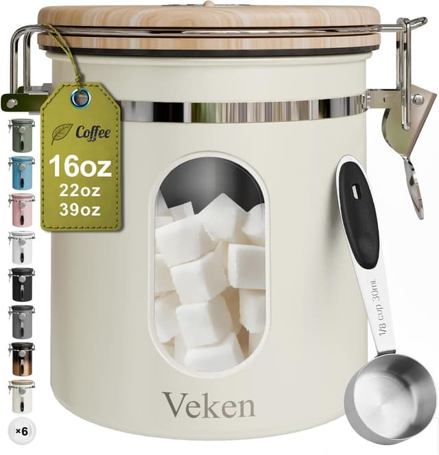 Detalle de Veken Coffee Sugar Canister 16OZ