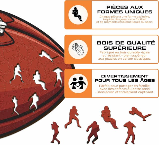 Thumbnail 6 de Iconic Puzzles Tennessee Titans (Logo) – Puzzle en bois sous licence officielle NFL, 150 pièces, taille S