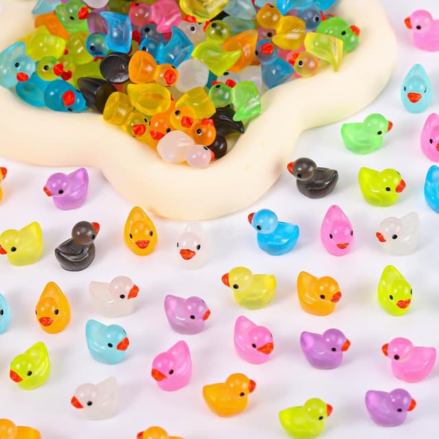 Thumbnail 1 de WIURGOHA 150PCS Mini Resin Ducks 0.6in
