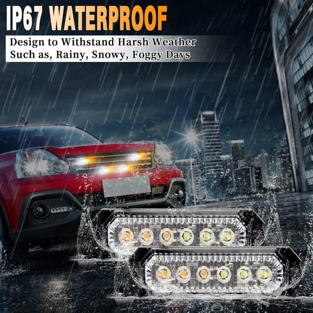 Detalle 2 de Amber & white strobe lights 6 LEDs