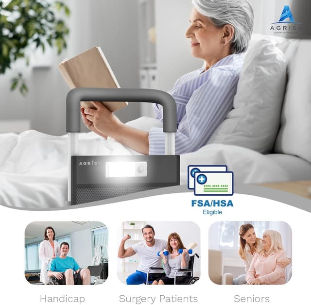 Thumbnail 6 de Agrish Bed Rails for Elderly Adults – Bed Assist Rail with LED Light & Storage Pouch (Single/Double fits)