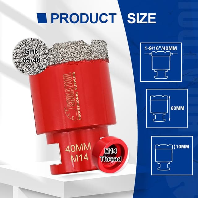 Detalle 2 de Diamant Fliesenbohrer 40mm M14