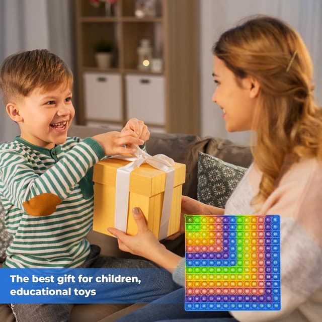 Detalle 2 de Briocht 12x12 Multiplication Pop Fidget Toy Maths Chart (Blue, right-angled side)