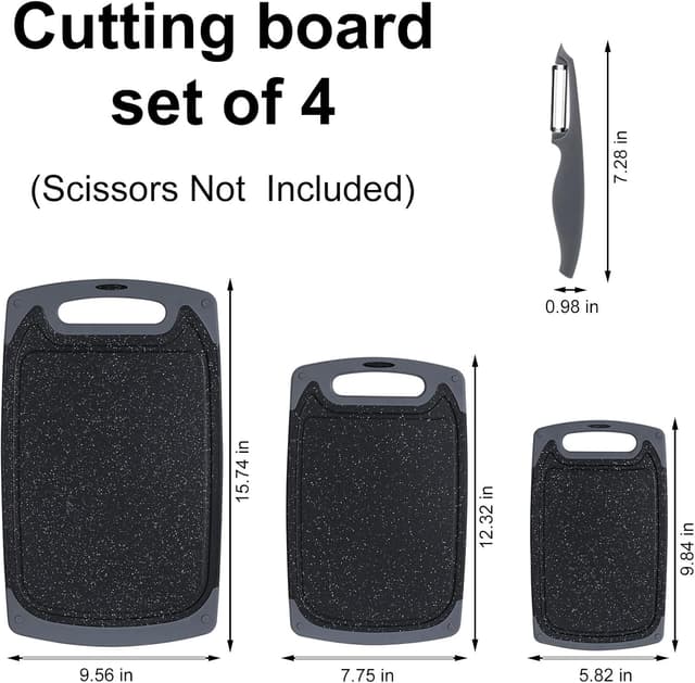 Thumbnail 2 de Chopping Board Set: BPA Free Plastic 3pc