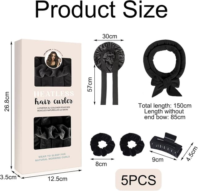 Detalle 2 de Bigodini senza calore 5 pezzi per ricci 🌙