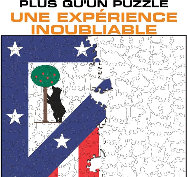 Detalle de Puzzle en bois Iconic Puzzles Atletico Madrid Logo, 270 pièces taille M