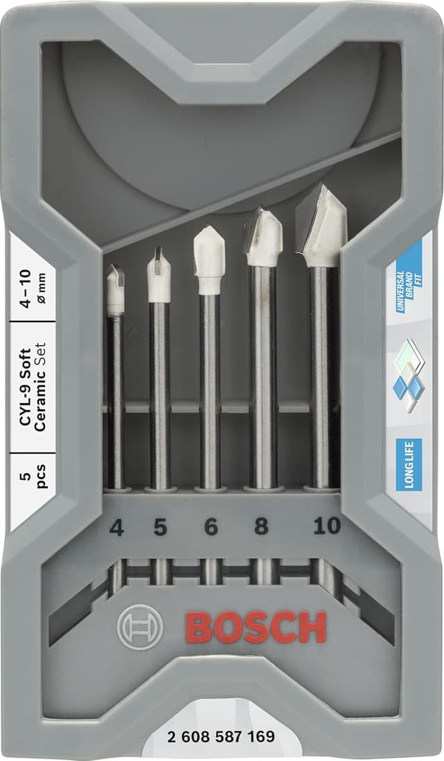 Detalle 2 de Bosch CYL-9 SoftCeramic brocas para azulejos Ø 4–10 mm 🛠