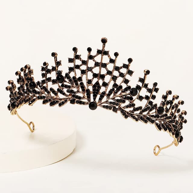 Thumbnail 1 de Schwarze Kristall Tiara Kronen für Frauen